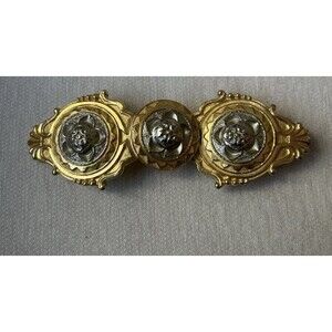 ACCESSOCRAFT Womans Gold Tone/Silver Floral Belt Buckle Vintage *BUCKLE ONLY